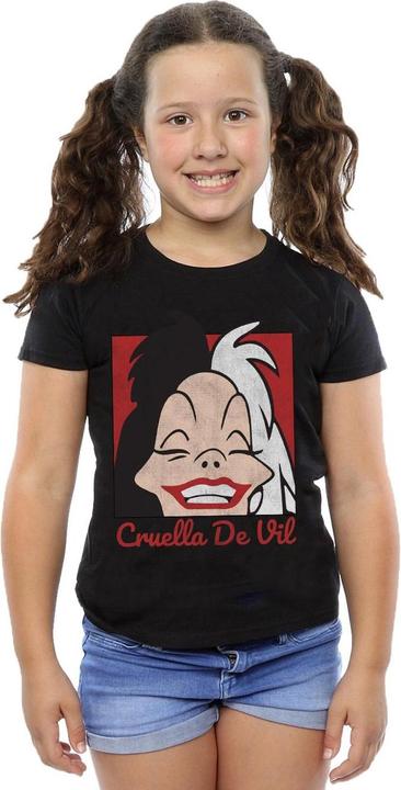 Actual product image Disney Girls Cruella De Vil Cropped Head Cotton T-Shirt (152, 158)