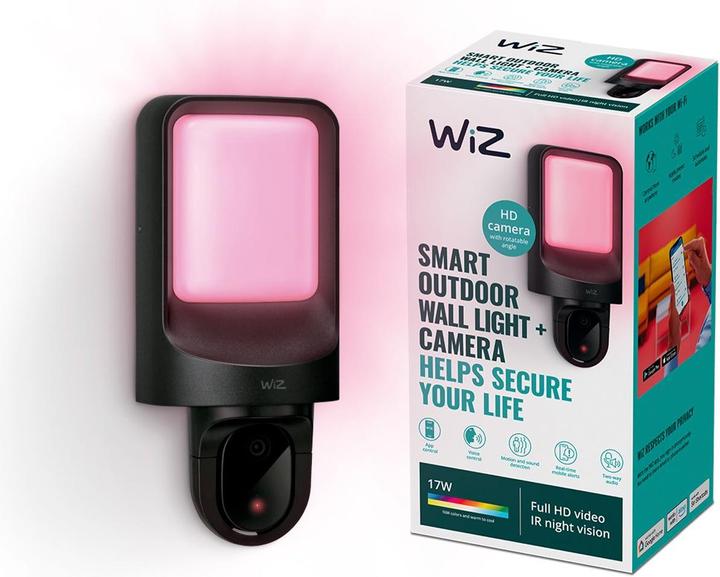 Actual product image WiZ Outdoor wall light with camera (1920 x 1080 Pixels)