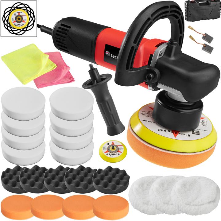 Produktbild tectake Exzenter Poliermaschine 710W inkl. Polierset 25-tlg. (Exzenterpolierer, 710 W)