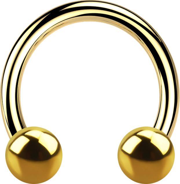 Image du produit Star Piercing Circular Barbell filet femelle doré avec deux boules (Titane G23, sans laiton)