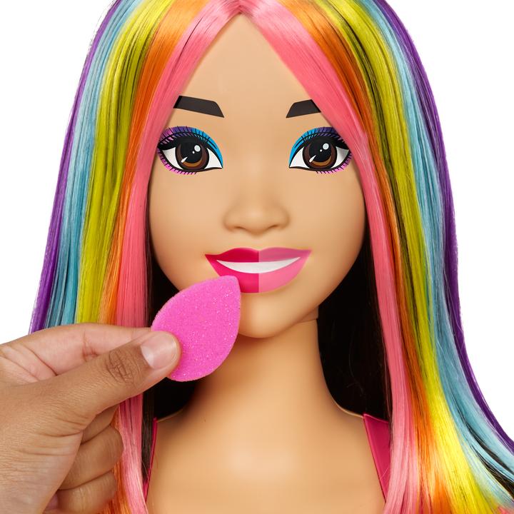 Image du produit Barbie Neon Rainbow Deluxe Styling Head - Black Hair