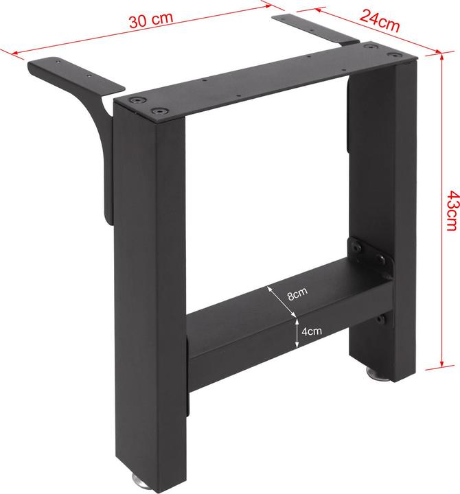 Produktbild Wiltec Bankkufen Set 30x43 cm pulverbeschichtet Tischkufen Bankbeine