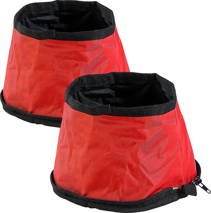Pearl Set di 2 ciotole per cani da viaggio ultra compatte e pieghevoli, 19x12 cm