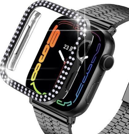 Image du produit Cover-Discount Apple Watch 45mm - Etui de protection en strass brillant noir