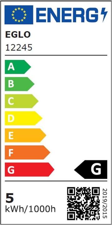 Energie-Label EGLO Leuchtmittel (E27, 4.90 W, 360 lm, 1 x, G)