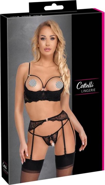 Actual product image Cottelli Collection 3-Piece Shelf Bra Set 80B/M (80 B)