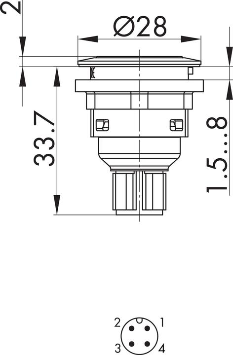 Actual product image Schlegel SSWTII C009 SSWTII C009 - Pushbutton with M12 connection 4-pin