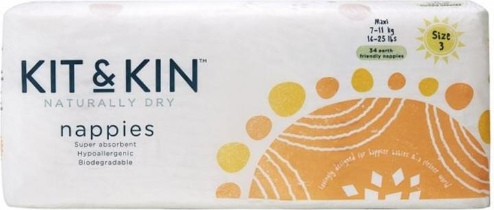Actual product image Kit & Kin Nappies (Size 3, Pack, 34 Piece)