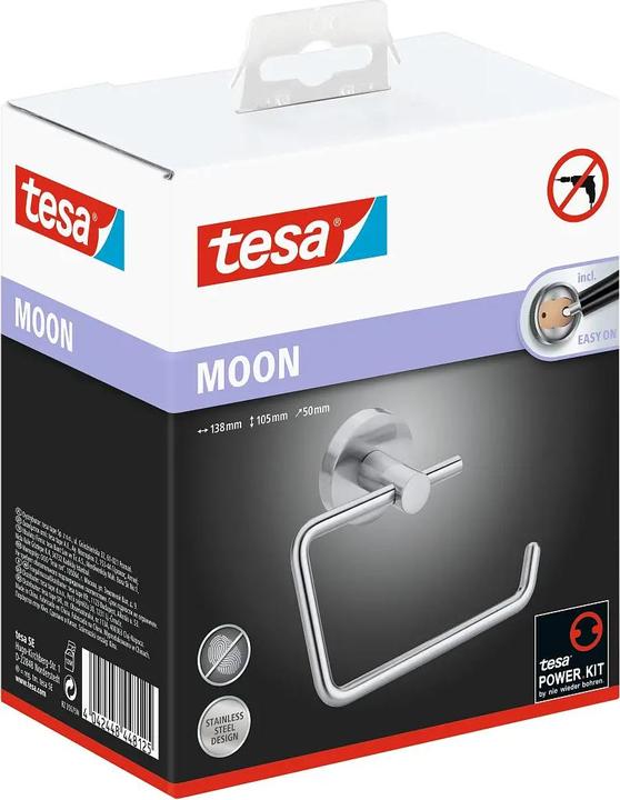 Image du produit tesa MOON Support de rouleau de papier toilette avec solution adhésive sans perçage