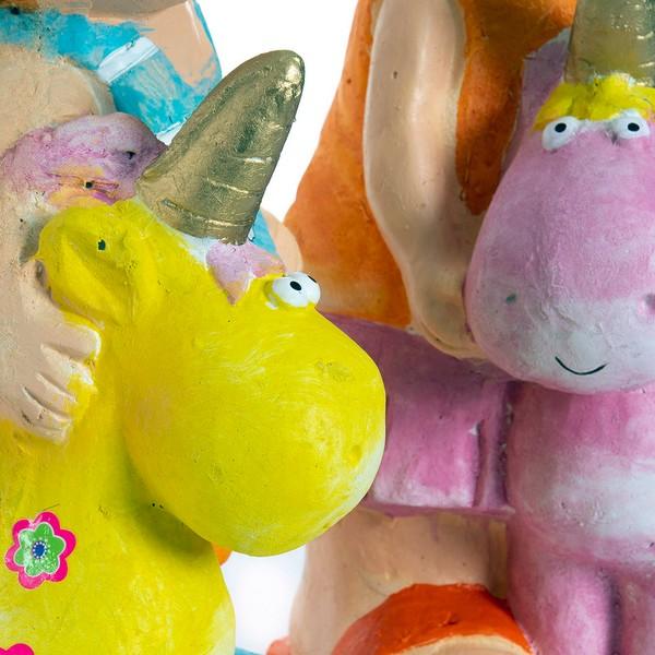Produktbild DKD Home Decor Deko-Figur Fiberglas Blau Rosa Einhorn Kinder 23 x 19 x 40 cm Mediterraner
