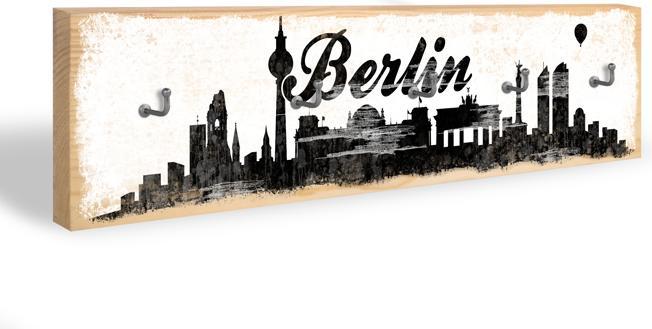 Produktbild Trenddeko Berlin Skyline 02 + 5 Haken (40 x 10 cm)