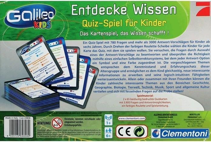 Actual product image Clementoni Galileo: Discover Knowledge quiz game for kids (German)