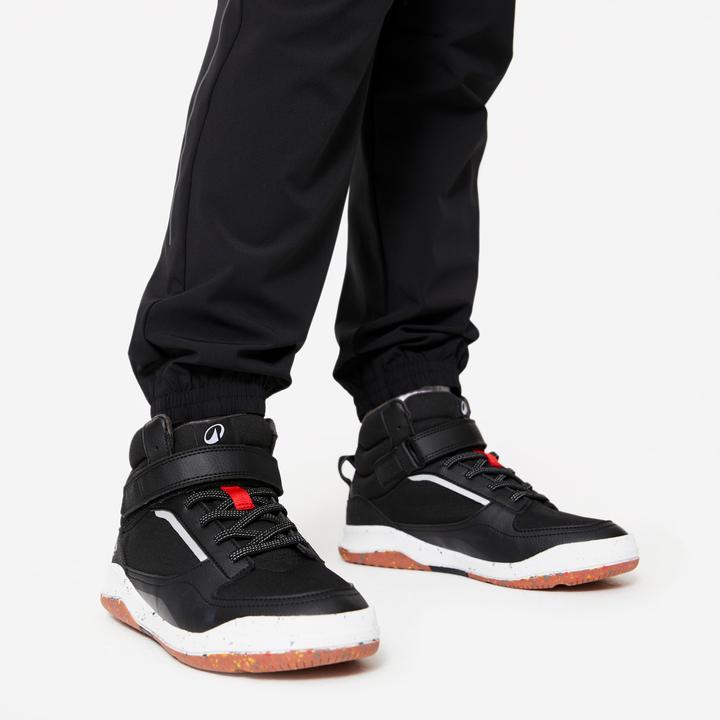 Produktbild Decathlon Turnschuhe Kinder hoch Schnürsenkel Klettverschluss - Playventure Resist schwarz (39)