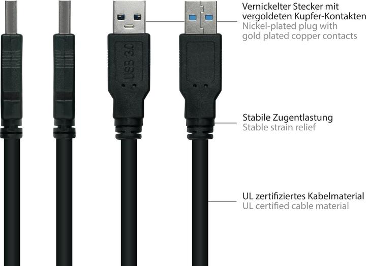 Actual product image Good Connections Kabelmeister USB 3.0 to USB-A CU 1.8m black (1.80 m, USB 3.2 Gen 1)