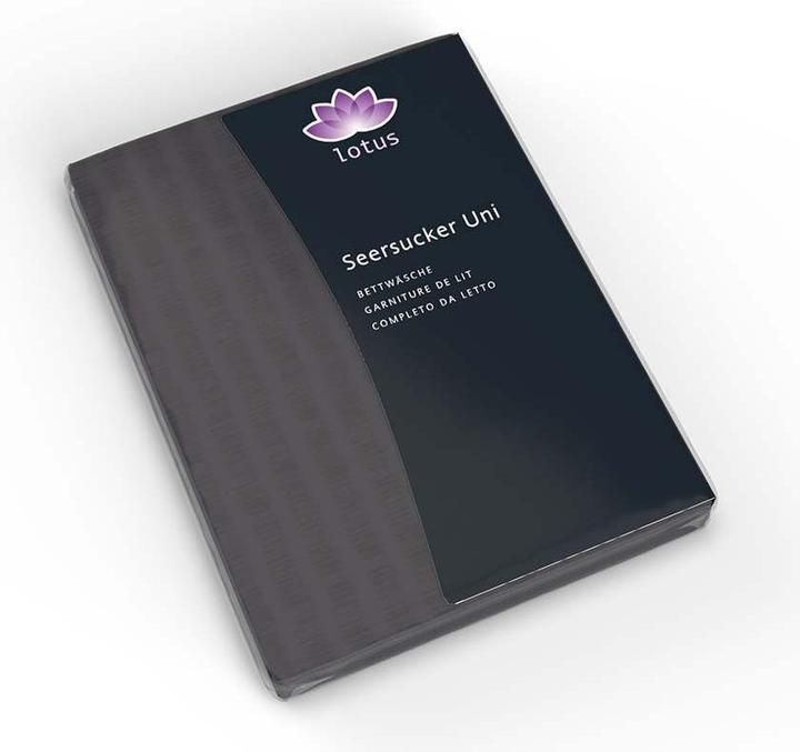 Image du produit Lotus Bettwaren Parure de lit en satin seersucker uni (Housse de couette, 160 x 240 cm)