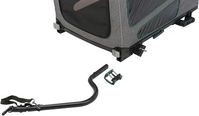 Actual product image Trixie Bicycle trailer L, 80×103×98/147 cm, grey/sage (Dog, Reflectors, Can be opened completely)