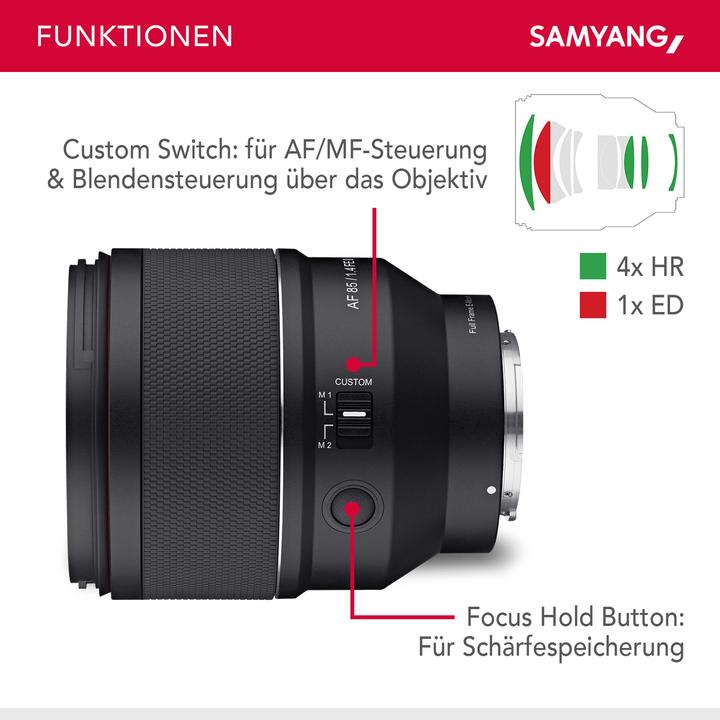 Actual product image Samyang AF 85mm f/1.4 FE II Sony E (Sony E, full size)