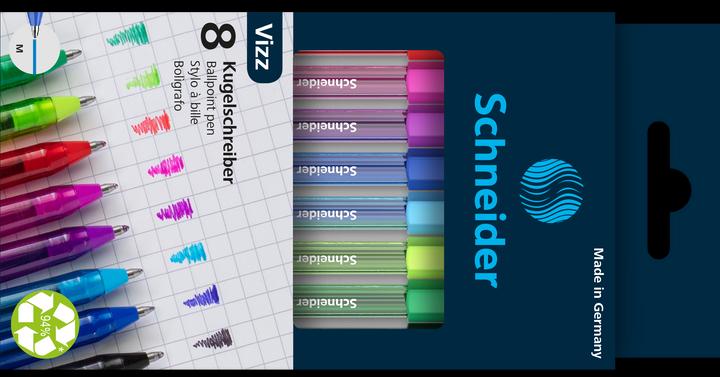 Produktbild Schneider Kugelschreiber Vizz 8 Farben im Etui (Mehrfarbig, 8 x)
