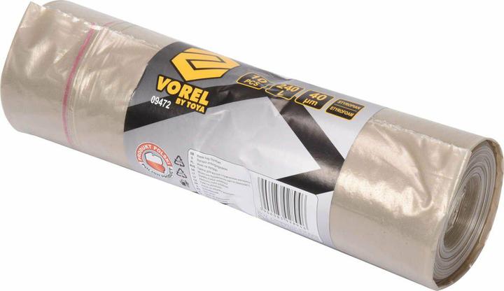 Produktbild MGA Vorel Abfallbeutel 10 240 Liter, professionelle Arbeitssäcke, ideal für Baurückstände wie Styropor (10 x, 240 l)