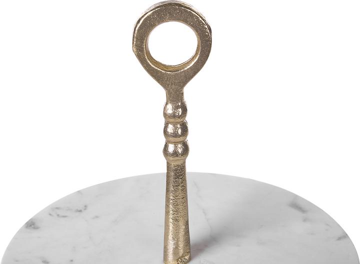 Produktbild Beliani Etagere Marmor weiss / gold 2-stöckig 50 cm TARUM