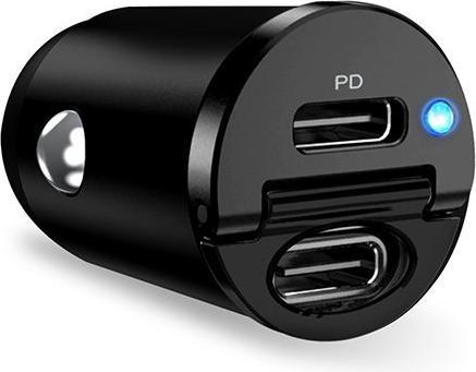Immagine prodotto Puro Mini caricatore rapido da auto - Ładowarka samochodowa 2 x USB-C Power Delivery 30 W (czarny)
