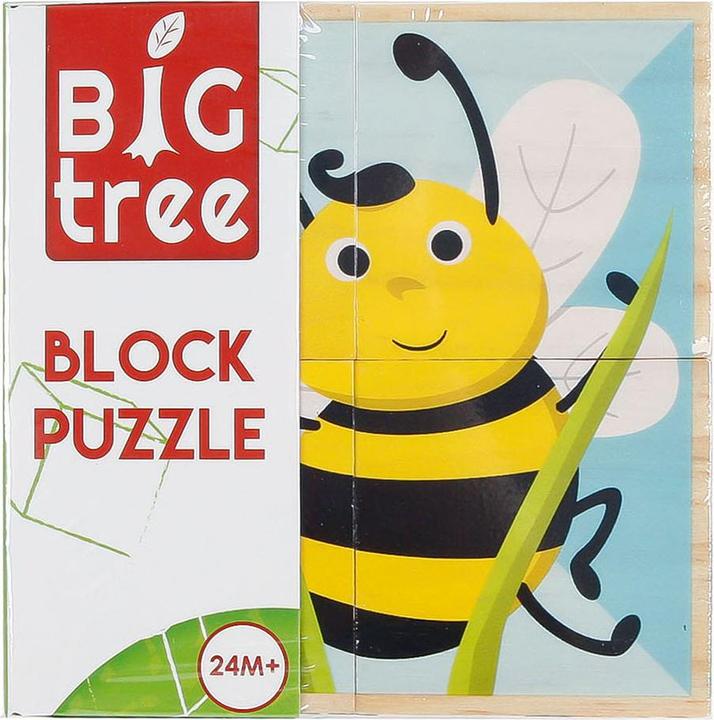 Actual product image Wooden building block puzzle animals FSC, 4 pcs.
