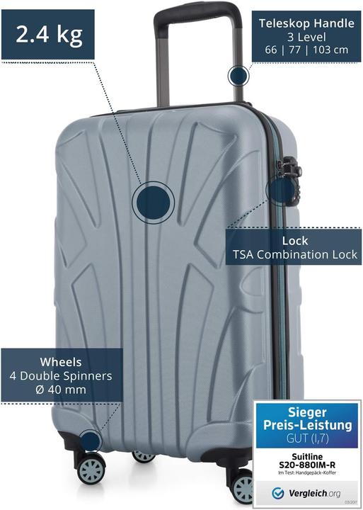Produktbild Suitline Handgepäck Hartschalen-Koffer (34 l, Handgepäck (bis 50l))