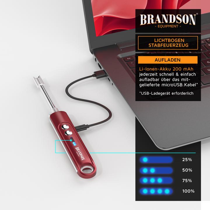 Image du produit Brandson Briquet électrique, briquet à arc, allume-bougie, rechargeable par USB, pour bougies, barbecues