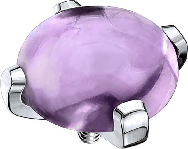 Produktbild Star Piercing Dermal Anchor Kuppel mit Amethyst Stein (ohne Messing, Chirurgenstahl 316L, Mineralisch)