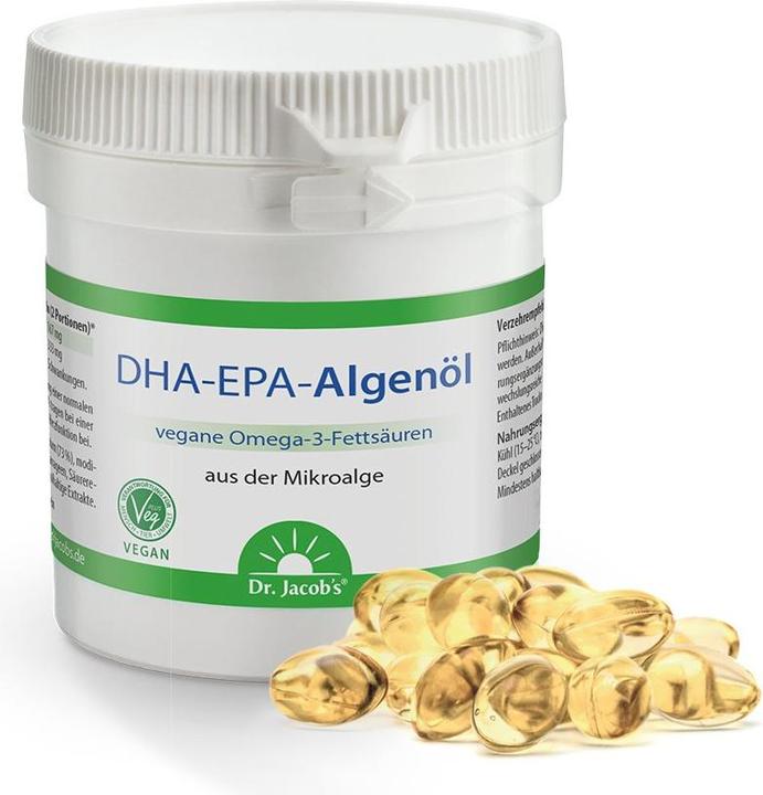 Produktbild Dr. Jacob's DHA-EPA Algenöl (60 Stück, Kapseln, 62 g)