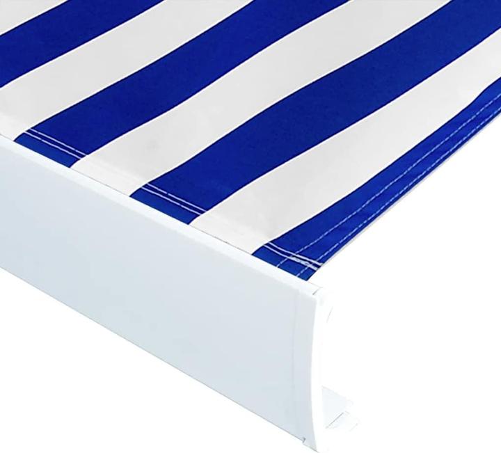 Actual product image VidaXL Canvas awning cover blue & white 450x300 cm Sun protection (3 m)