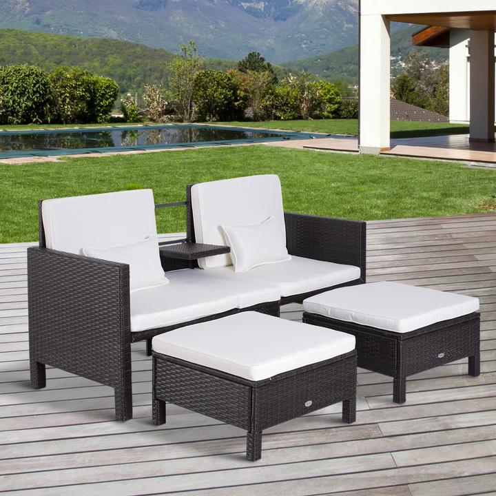 Produktbild Outsunny Rattan-Sitzgruppe als 3-teiliges Set