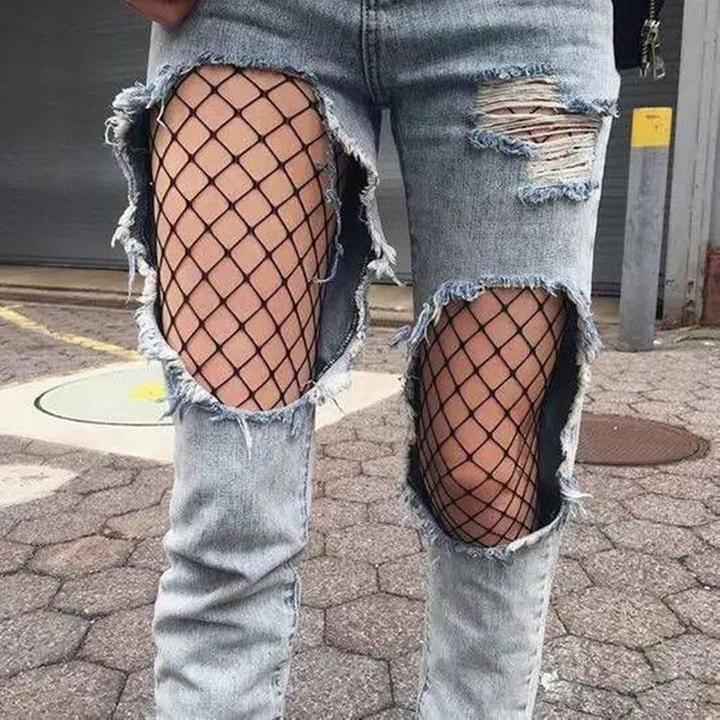 Produktbild Hermex Netzstrumpfhose Unterwäsche Strumpfmode Erotik Nahtlos Damen Frau Fishnet Nylon Grob SCHWARZ