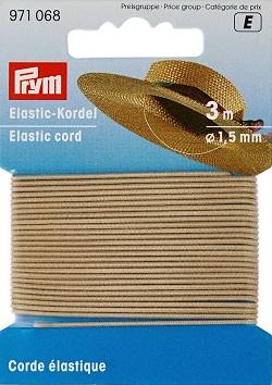 Image du produit Prym Cordon élastique, beige clair 1,5 mm, carte 3 m
