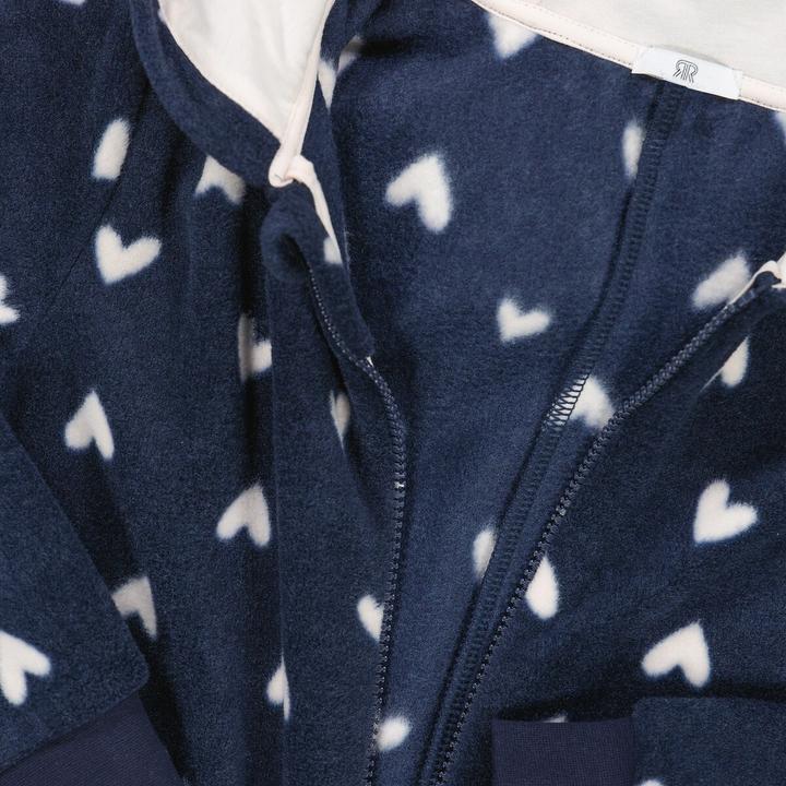 Actual product image La Redoute Collections Fleece overall with heart pattern and hood (140)