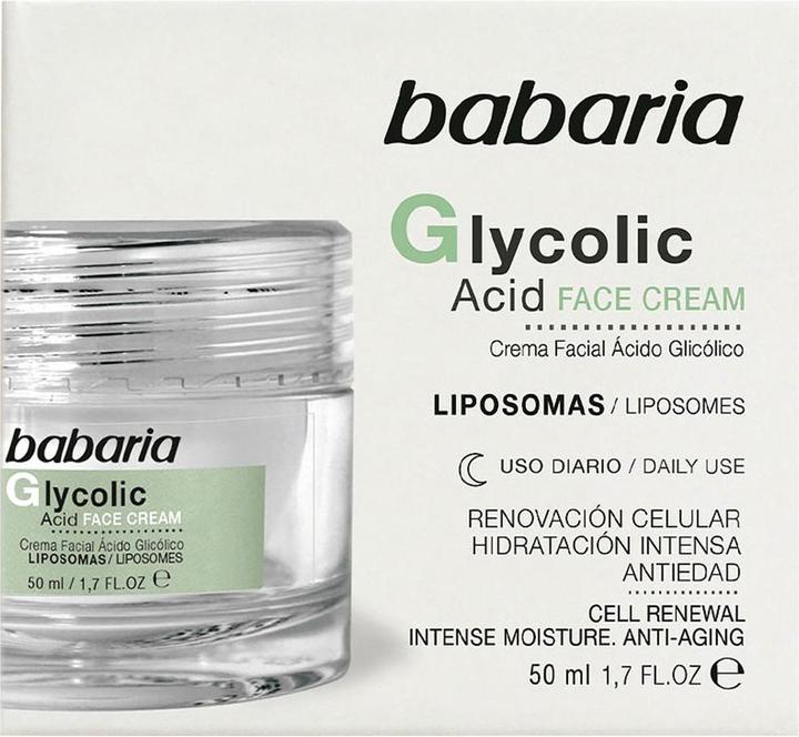 Babaria ACIDO GLICOLICO crema facciale renovación celular 50 ml (50 ml, Crema da giorno)