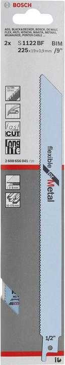 Image du produit Bosch Professional Zubehör Lame de scie sabre S 1122 BF Flexible pour métal, paquet de 2