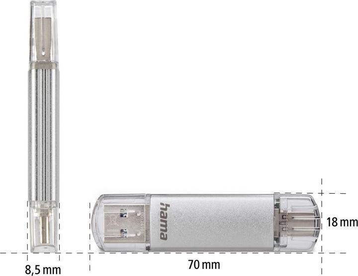Image du produit Hama C-Laeta (16 Go, USB-A, USB-C, USB 3.0)