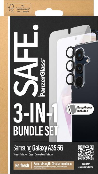 Immagine prodotto Safe Vetro da bordo a bordo + custodia (1 Pezzo/i, Samsung Galaxy A34 5G, Samsung Galaxy A35)