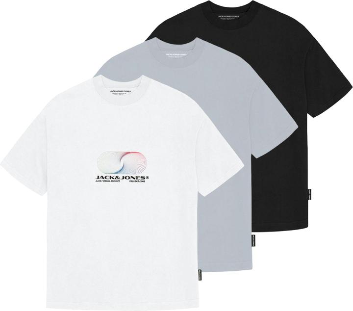 Jack & Jones T-Shirt CALMA Kurzarmshirt 3er Pack