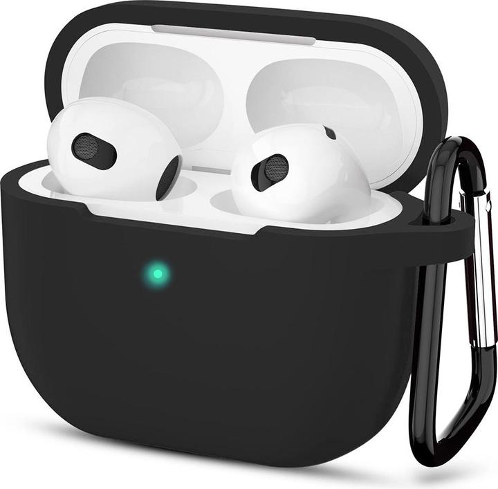 Image du produit Techsuit - Silicone Case - for Apple AirPods 3, Smooth Ultrathin Material - Black (Manchon pour casque d'écoute)
