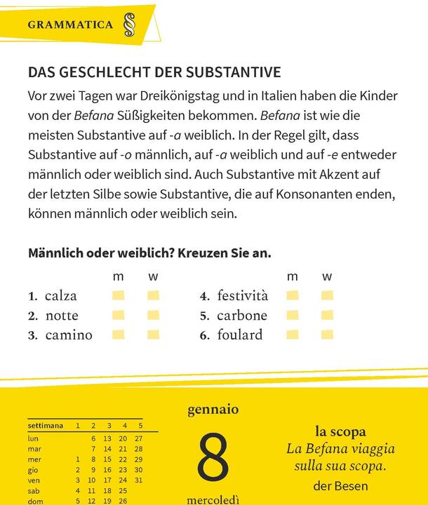 Actual product image Langenscheidt Italian language calendar 2025 (German, Italian)