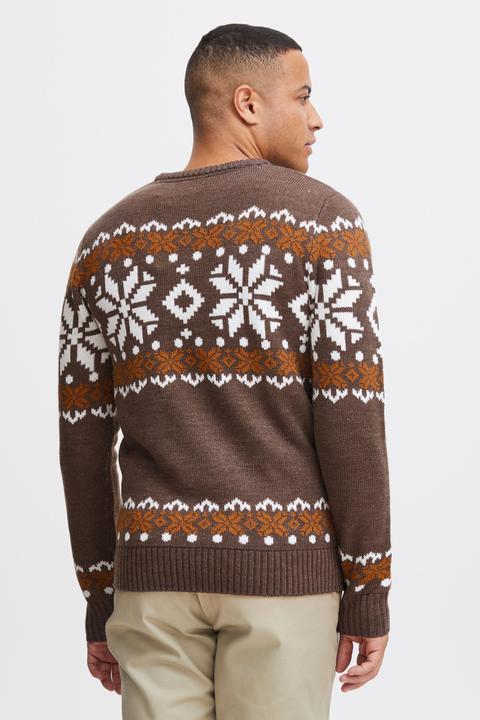 Image du produit Solid Norwig Pull En Grosse Maille Pull-Over Tricot Pour Homme Avec Encolure Rond (XXL)