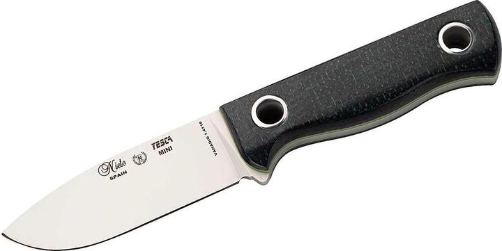 Produktbild Nieto Gürtelmesser YESCA MINI, Stahl 1.4116, Fiberglaslagen, grüne Sackleinen-Micartaschalen, Hohln (7.50 cm)