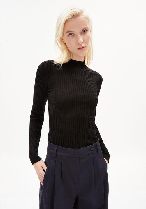 Produktbild Armedangels Alaania Pullover Stand-Up Collar Black (S)