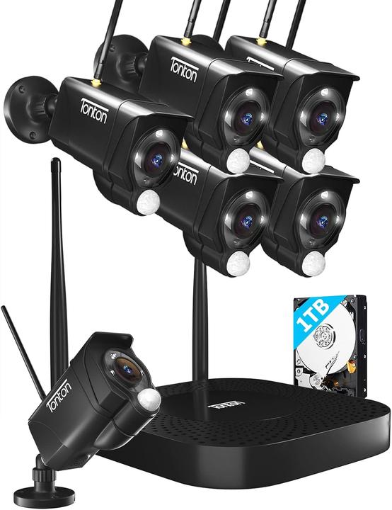 Immagine prodotto Tonton Security Überwachungskamera-Set mit Flutlicht & Nachtsicht