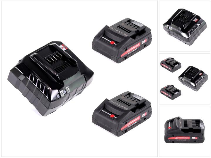 Rothenberger Kit batterie 18V LiHD avec 2x batterie 4,0Ah ( 1000002548 ) + chargeur ( 1000001654 ) (18 V)