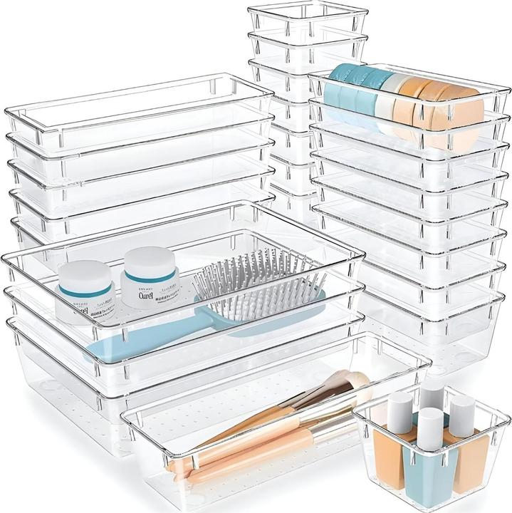 Novidarte Schubladen-Organizer 25 Stk. (22 x 15 x 5 cm, 22 x 7 x 5 cm, 15 x 7 x 5 cm, 7 x 7 x 5 cm)
