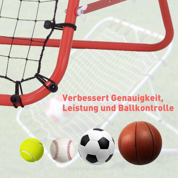 Image du produit Swisshandel24 Rebounder Football Barrière de rebond Filet pour football Angle réglable Rouge+Noir 96 x 80 x 96