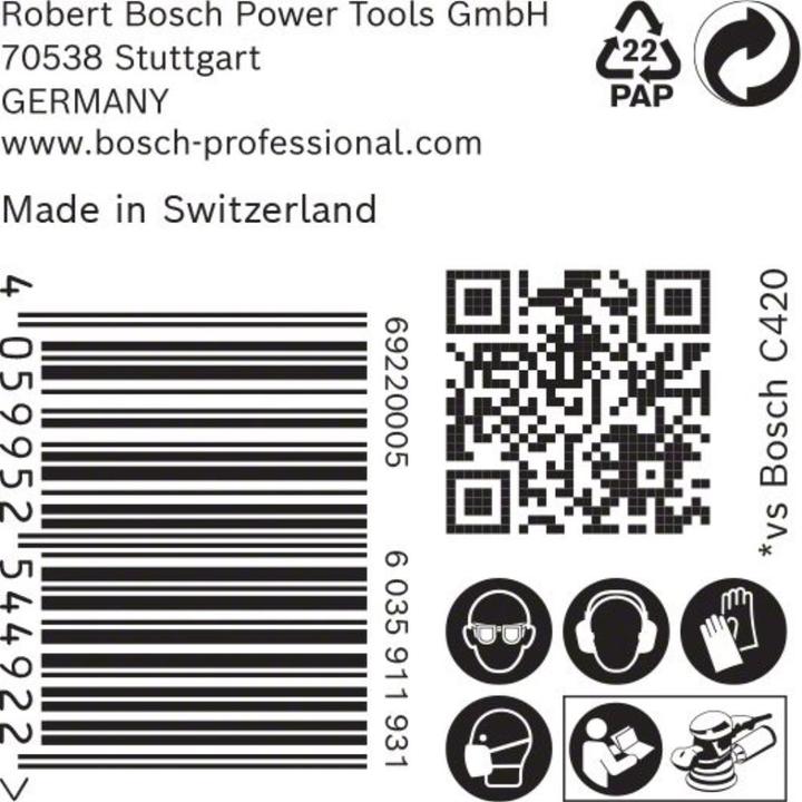 Immagine prodotto Bosch Professional Zubehör Expert C470 Carta abrasiva senza fori per smerigliatrici angolari e trapani, 125 mm, G 100, 50 pz. (100)